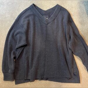 Aerie Navy Ribbed Sweater